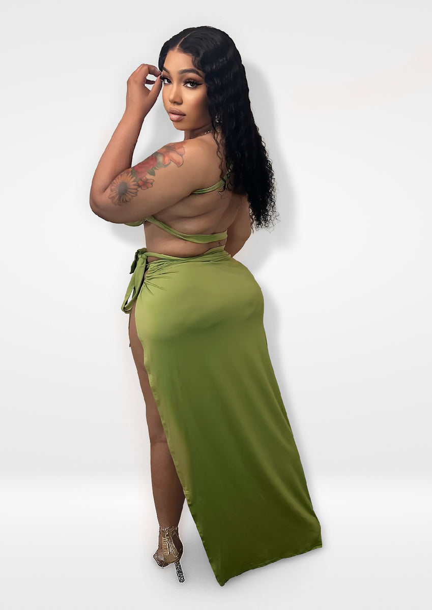 Locked In Two Piece Green Set – House Of Dalara