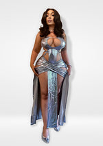 Load image into Gallery viewer, Bad Gal Silver Dress
