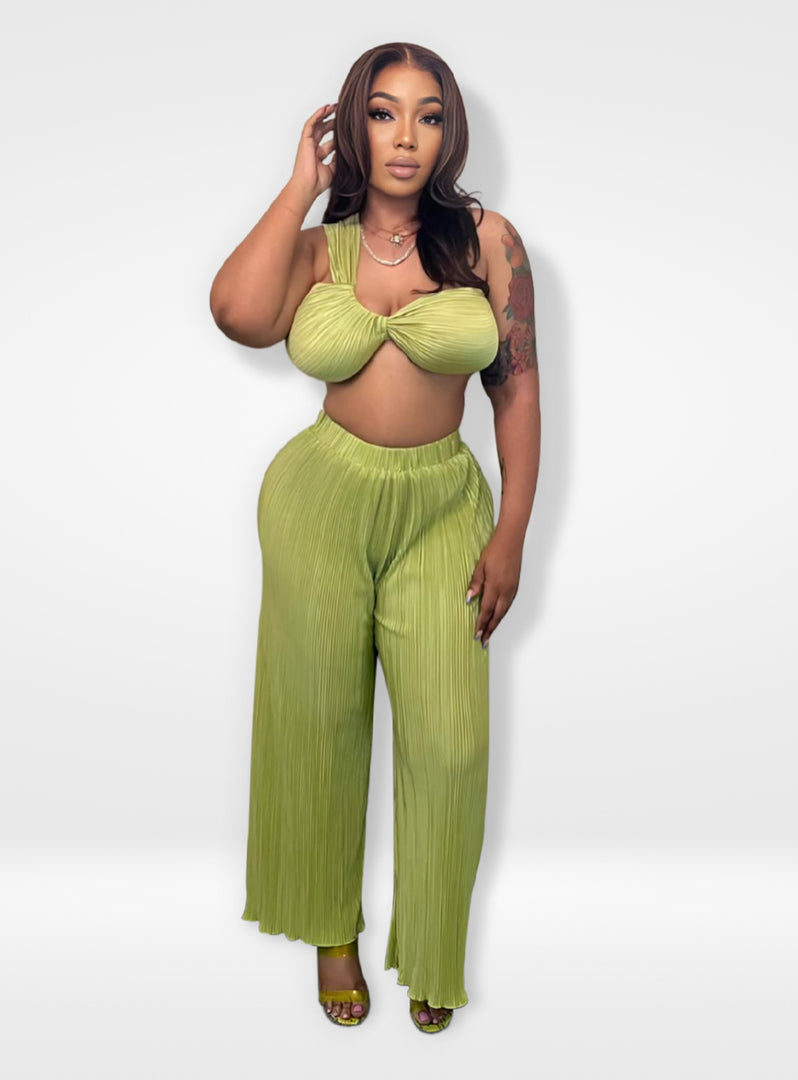 All Eyes On Me Green Pants Set